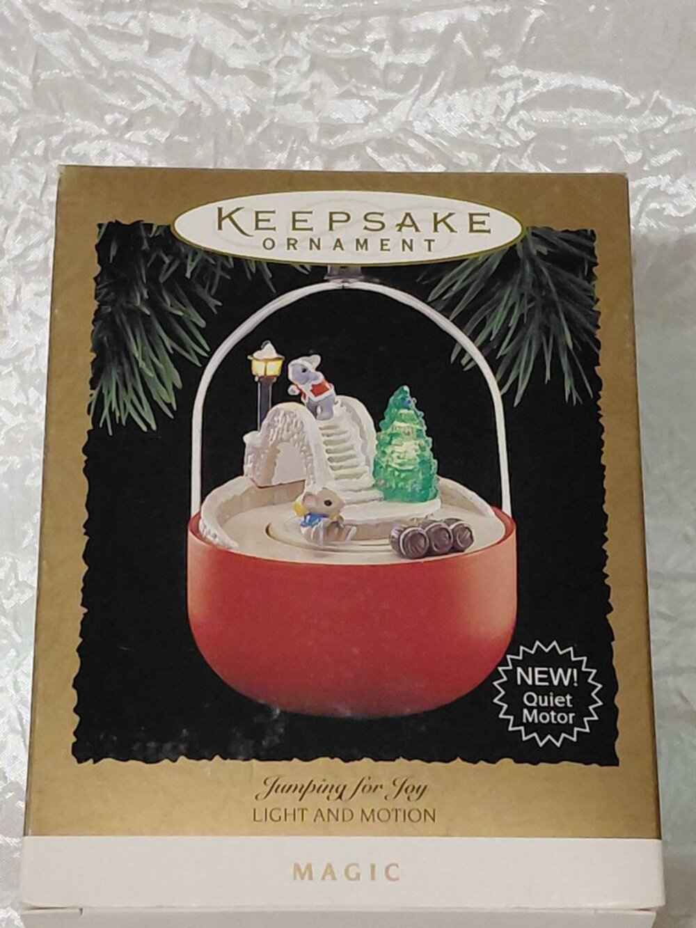 NIB Hallmark Jumping For Joy Light/Motion Keepsake Ornament Magic Series